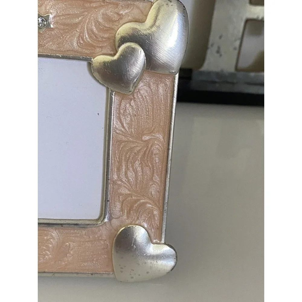 Enamel Crystal Jeweled Picture Frame Bunny and Hearts 2.5‎ X 3.5 Olivia & Gracie